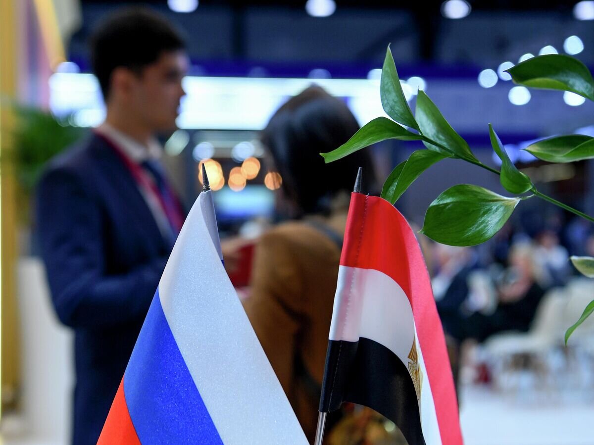    Флаги России и Египта на XXV Петербургском международном экономическом форуме - 2022© РИА Новости / Максим Богодвид