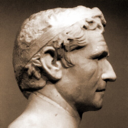  Античный мраморный бюст, предположительно изображающий Агафокла