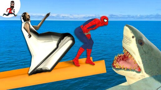Granny vs Shark vs Spider Man, Hulk ► funny animation granny horror parody