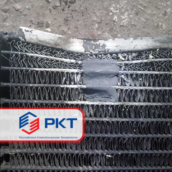 Применение холодной сварки на поврежденном радиаторе