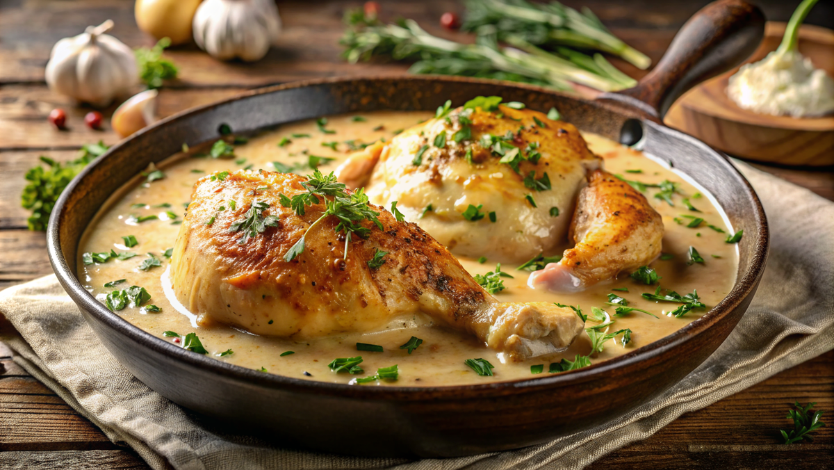 Курочка в сливочно-чесночном соусе