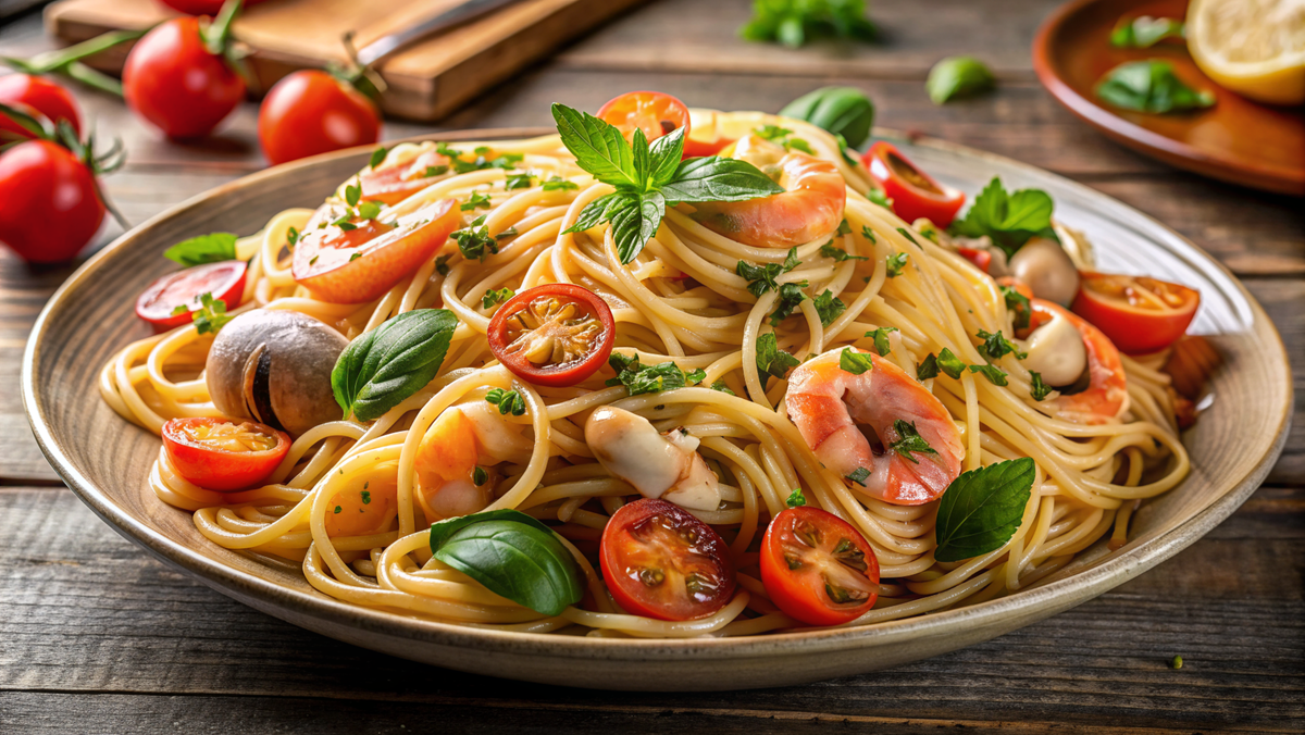 Спагетти с морепродуктами
