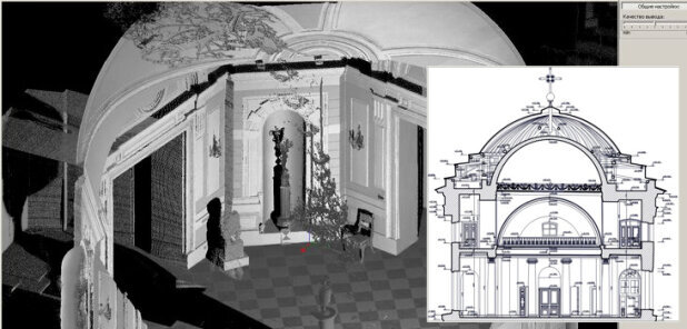 Архитектурные обмеры и лазерное сканирование здания на Конюшенной площади, 1