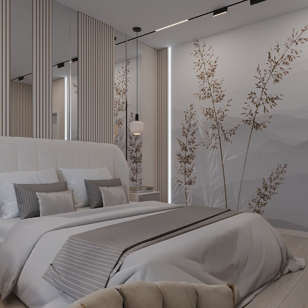     Акцентные вставки усиливают освещением и зеркалами, дизайн-проект Маргариты Петровой