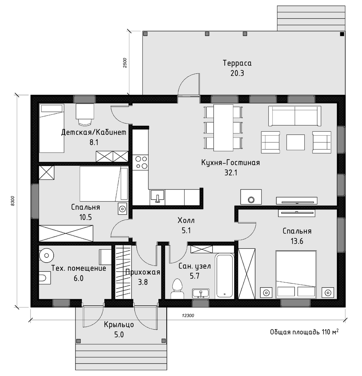 Планировка дома «Тегмен»
