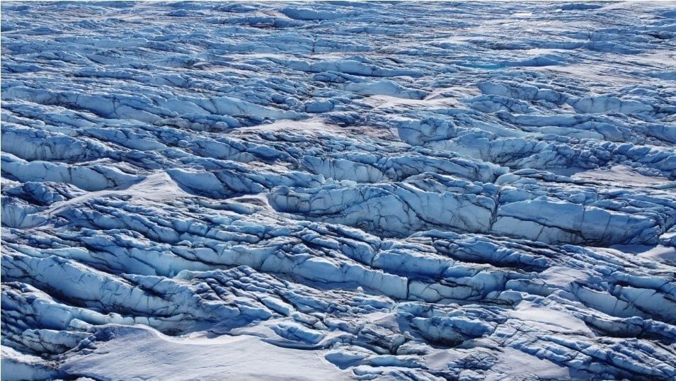    Темные водоросли на шапке льда / © Eurekalert, Shunan Feng