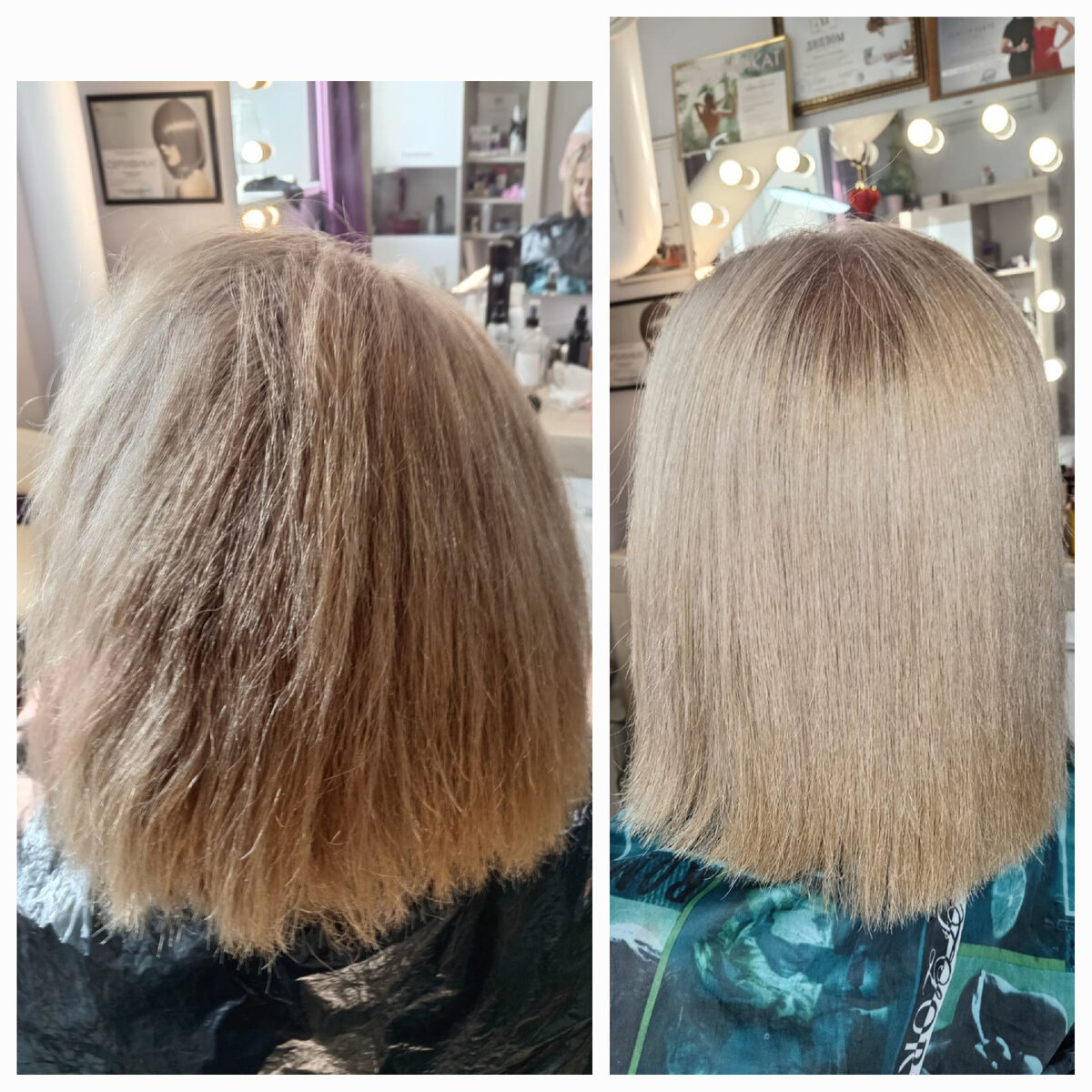 Моя вчерашняя работа. Моя постоянная Клиентка. Жёсткие и кудрявые волосы превращается в мягкие и прямые☺️ это мы могем 