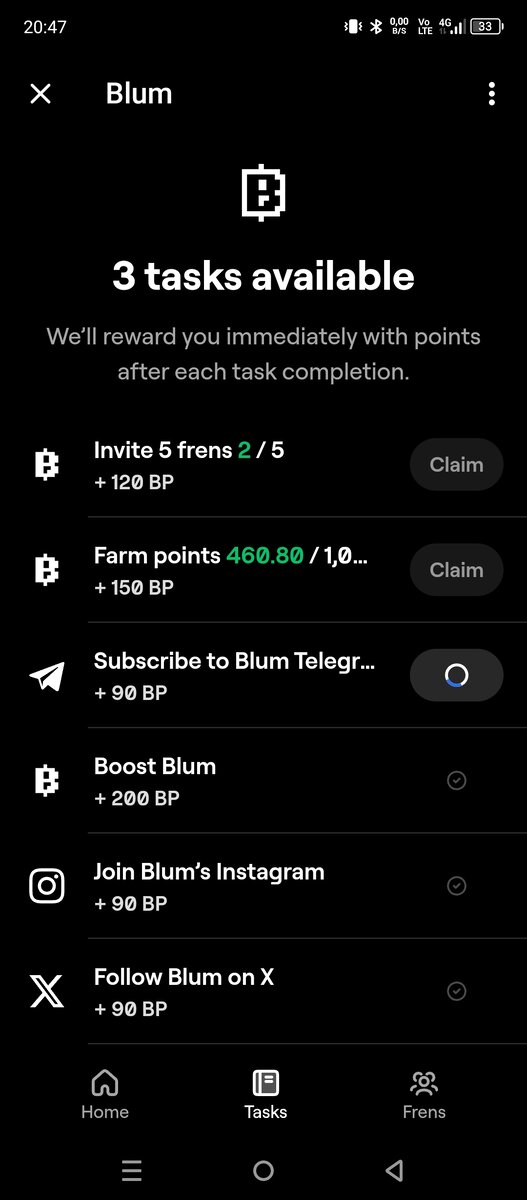 Выполнение заданий во вкладке Tasks