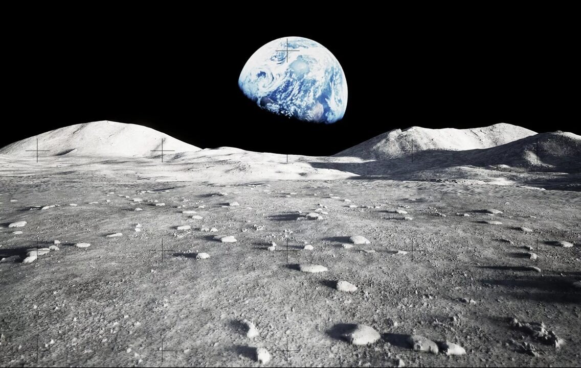 Фото из интернета. Земля с поверхности Луны