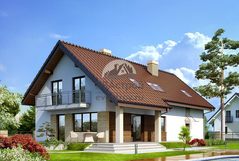 Проект дома с мансардой и гаражом 10 на 16 метров - 106-10