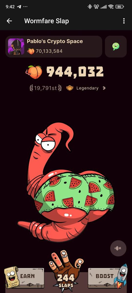 Интерфейс игры Worms Slap