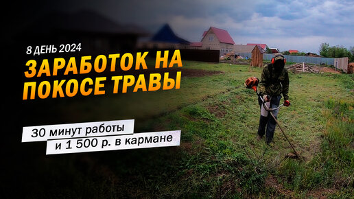 8 | 30 минут работы и 1500 р в кармане. Заработок в деревне на покосе травы триммером.