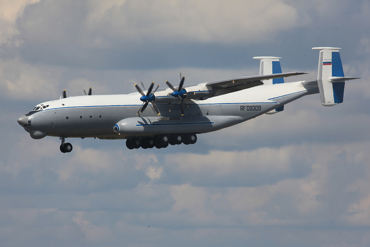 Ан-22А над Рязанью во время учений ВДВ в 2018 году. Фото Минобороны России.