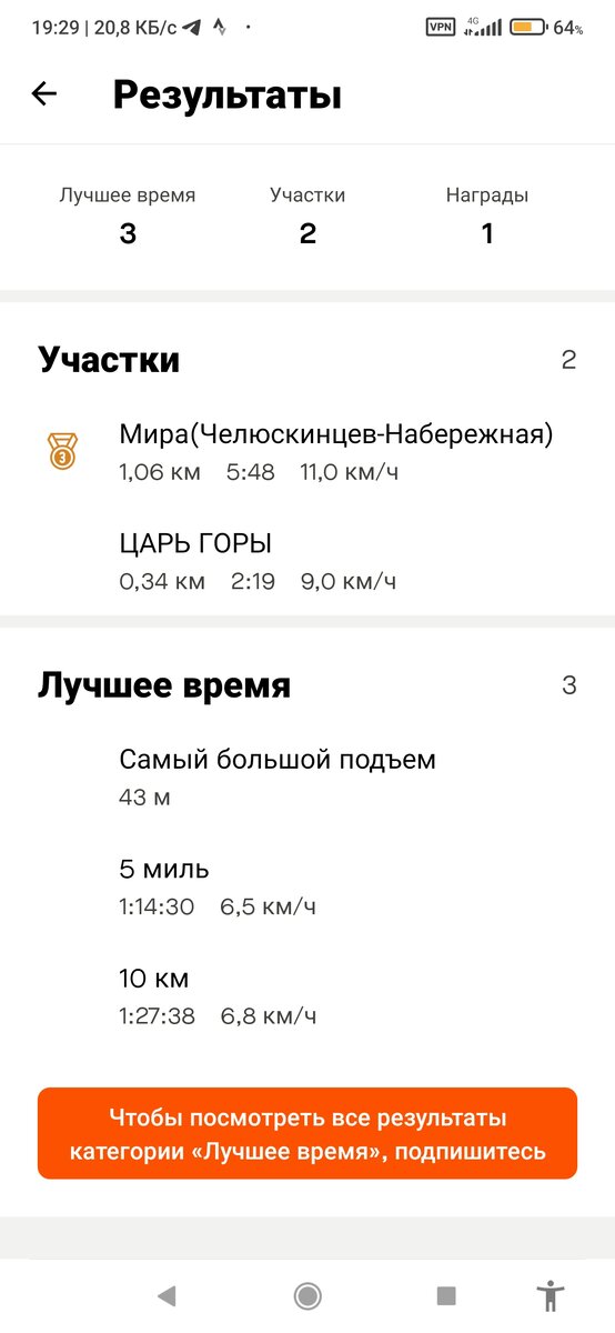 За вчерашний лайтовый маршрут мне даже дали некие ачивки.
