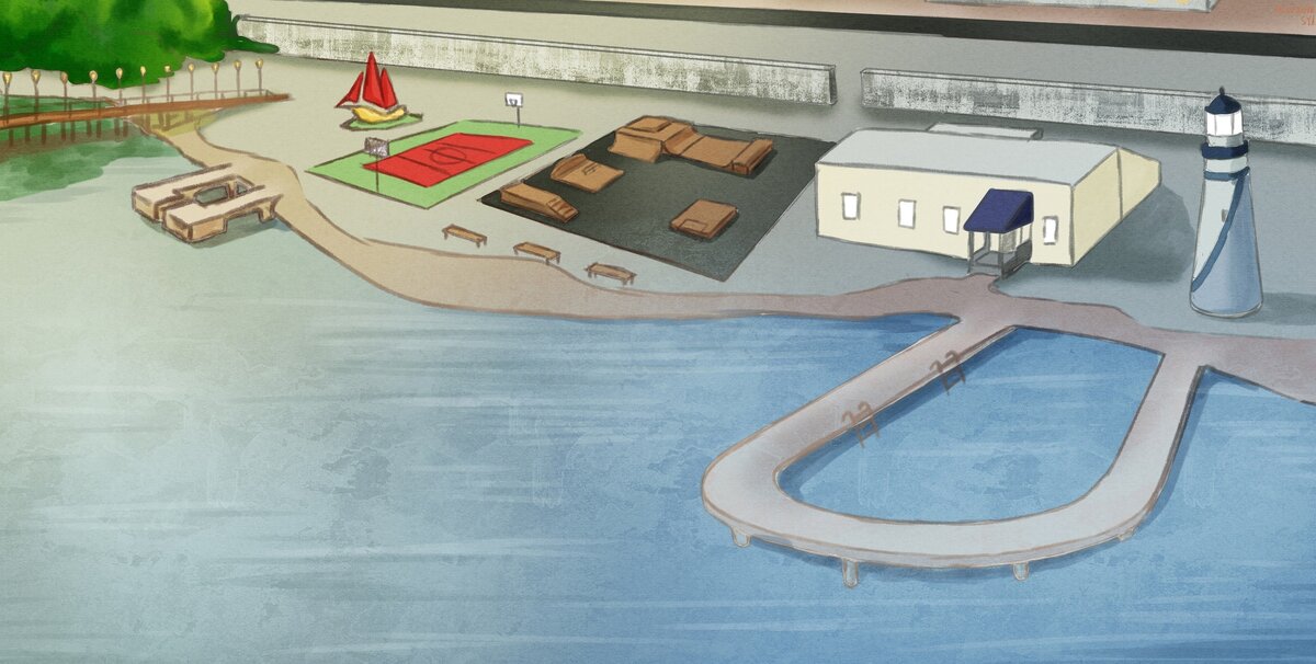 Один из эскизов 2018 года Набережной Верхнего Тагила.