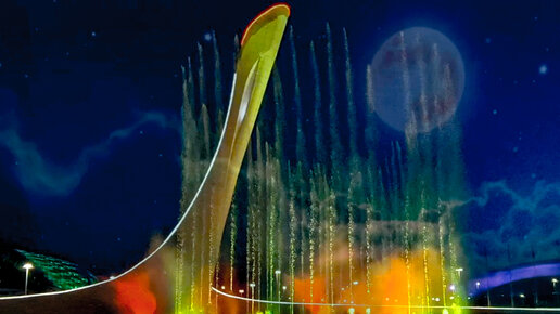 Воды Олимпийской Плазы или просто-Танцующий фонтан Олимпийского парка Сочи