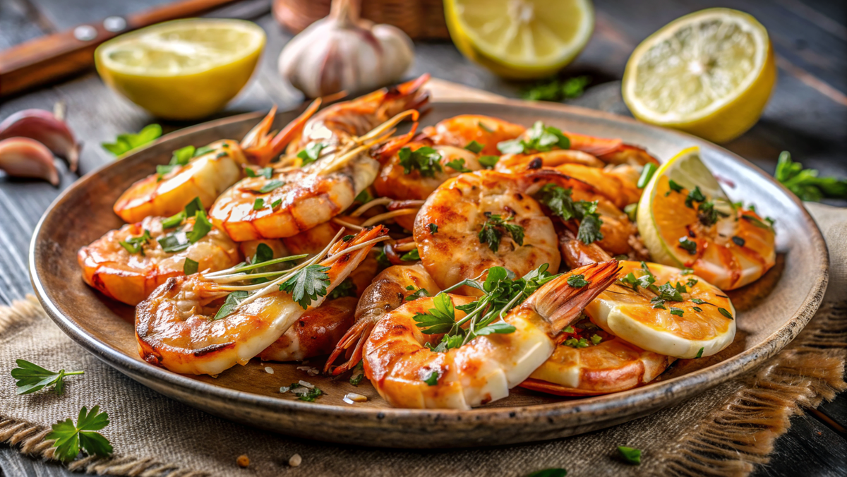 Креветки на гриле