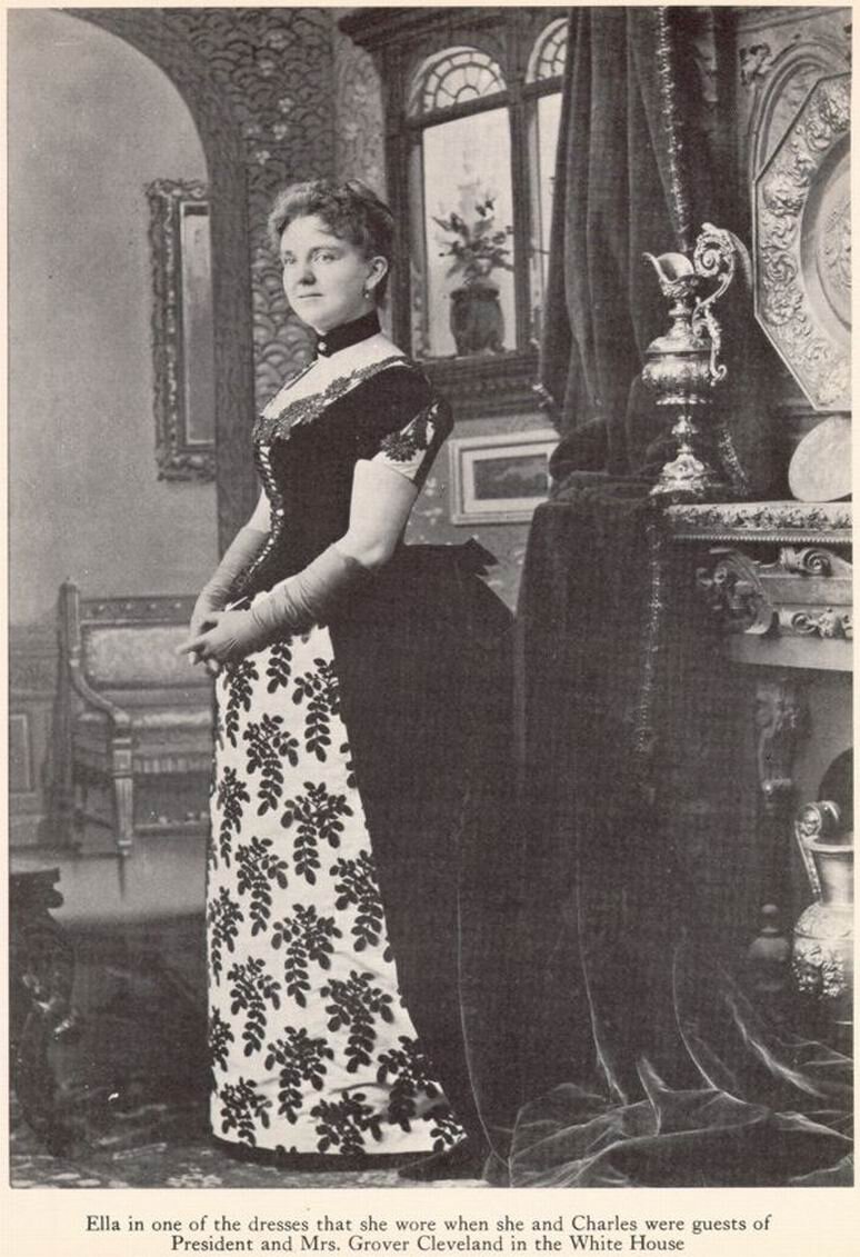 Фрэнсис Кливленд в вечернем платье от Модного дома Ворта. Конец 1880-х.