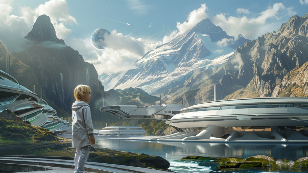 Сын собирается что-то там на языке будущего все лето. Pictured by Midjourney