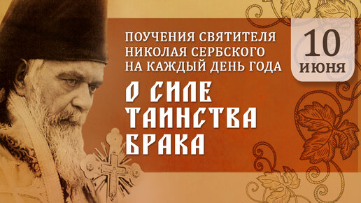 О силе Таинства брака. Святитель Николай Сербский. Поучения на каждый день года