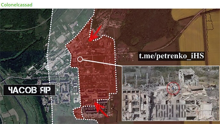 МЫ ИДЁМ ВПЕРЁД С ТЯЖЁЛЫМИ БОЯМИ. СКРИН ТГ-КАНАЛА COLONELCASSAD