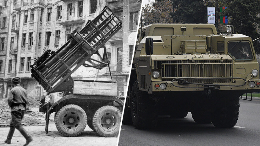     Реактивная установка БМ-31-12 «Андрюша» на улице Берлина / РСЗО «Торнадо-С» РИА Новости Public domain / Михаил Воскресенский