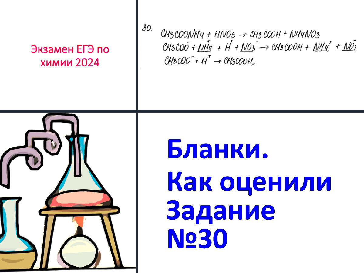 Посмотрим на реальные случаи оценивания задания №30 с экзамена ЕГЭ по химии 2024. Это задание оценивается достаточно строго. Сокращенное ионное уравнение должно быть действительно сокращенным, т.е.