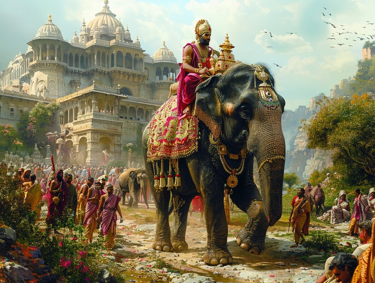 Аджаташатру отправляется к Будде, чтобы смягчить свою вину за лишение жизни отца.