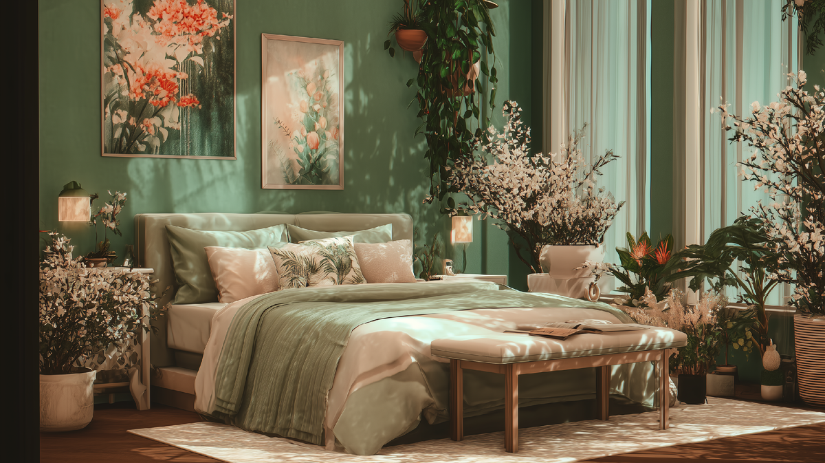 Если освещения достаточно, можно добавлять множество оттенков зеленого 