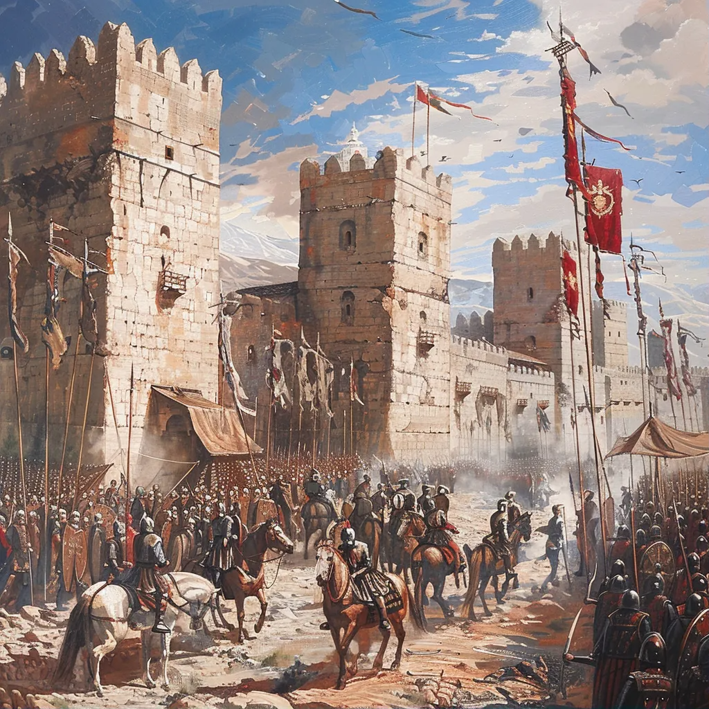 Как известно, любой средневековый город окружает куча башен, поэтому первостепенной задачей крестоносцев стало взятие укрепленных точек вокруг города.