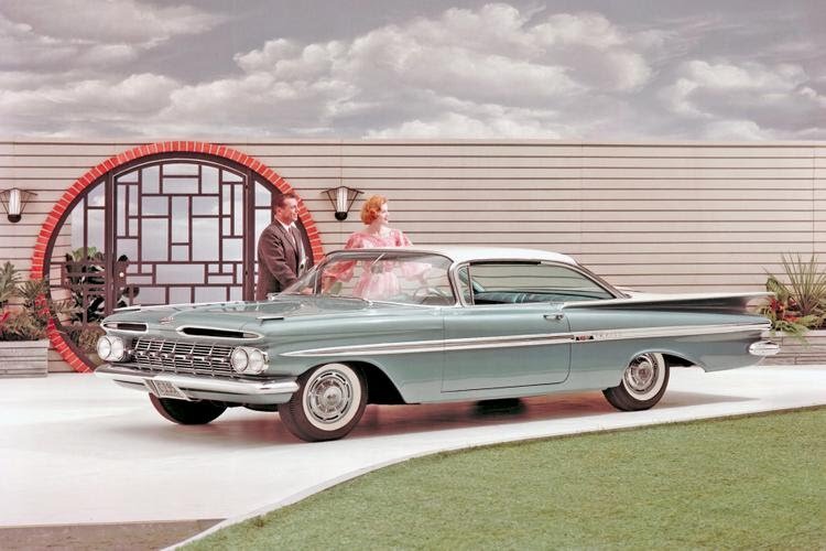 Impala 1959 года. От имени Bel Air отказались, как и от классических круглых фонарей. Которые, правда, всё равно вернутся
