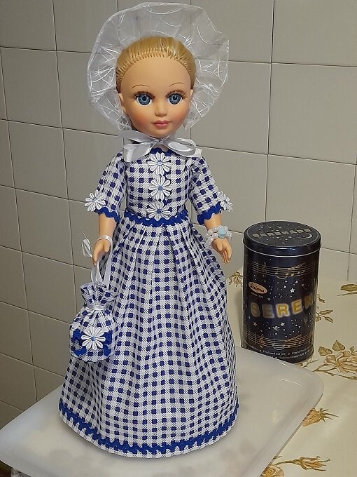 Капроновый чепец для куклы Анастасии. Июнь, 2024.