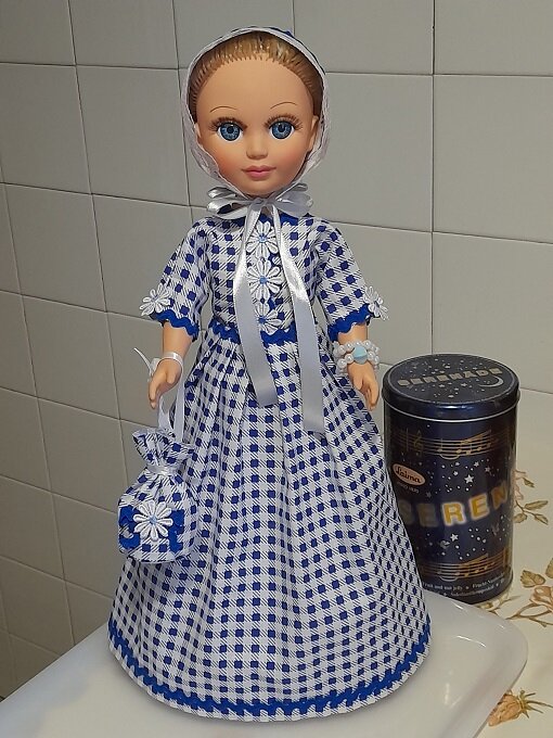 Ситцевый капор для куклы Анастасии. Июнь, 2024. 