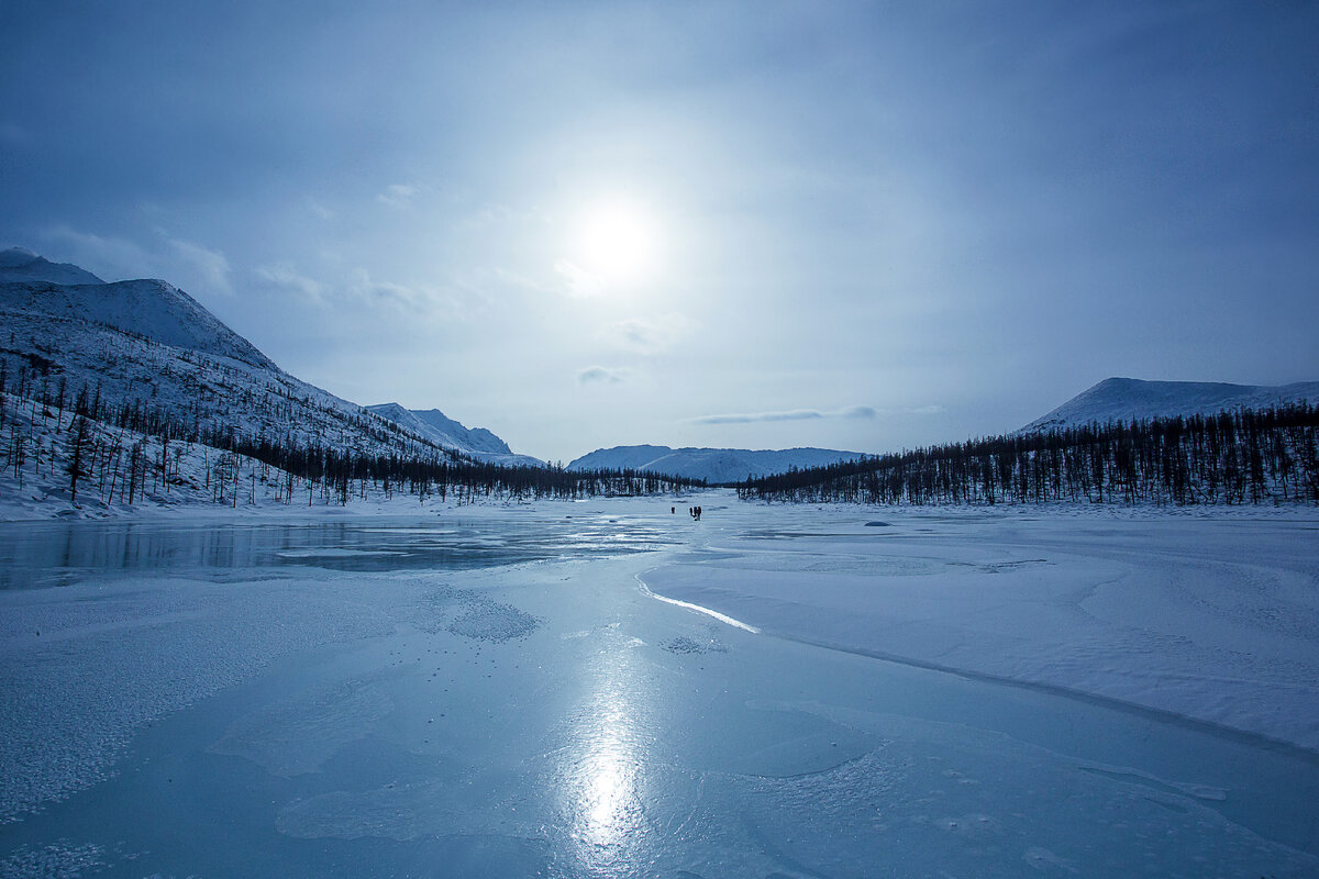 Наледь на реке Тураки. Подход к одноимённому массиву.