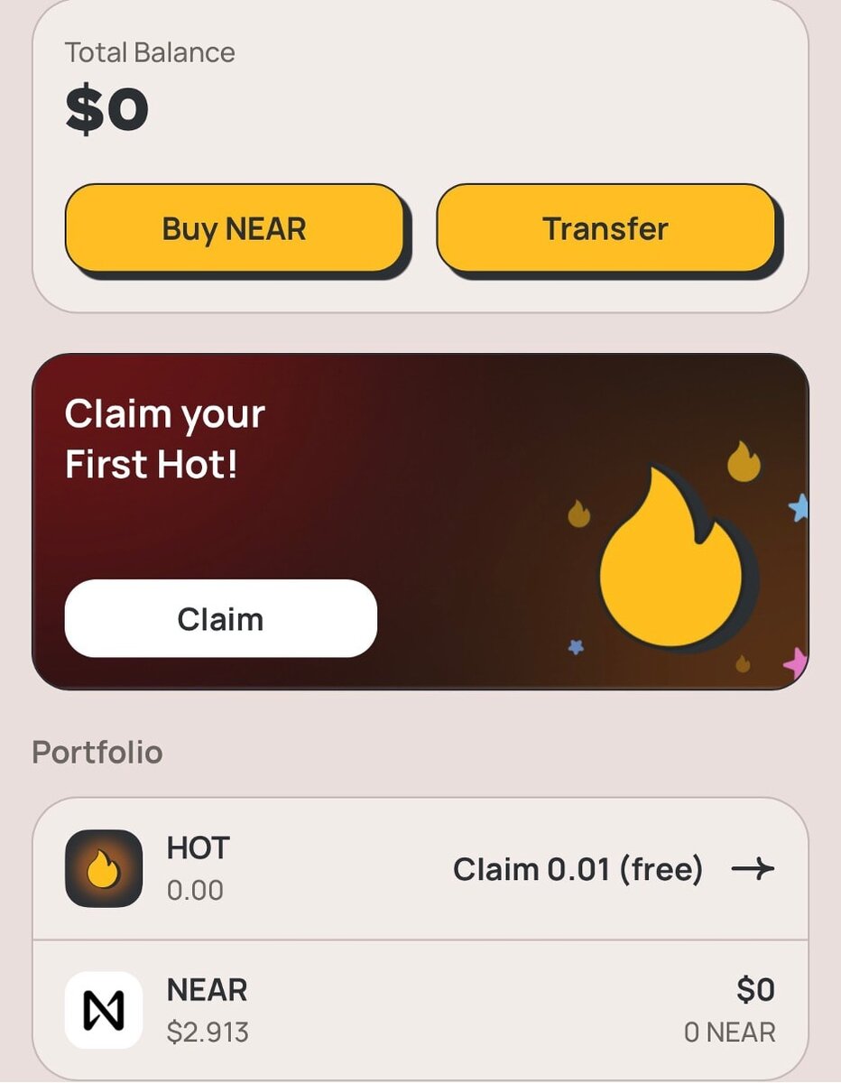 Интерфейс NEAR Wallet. Данные: NEAR Wallet.