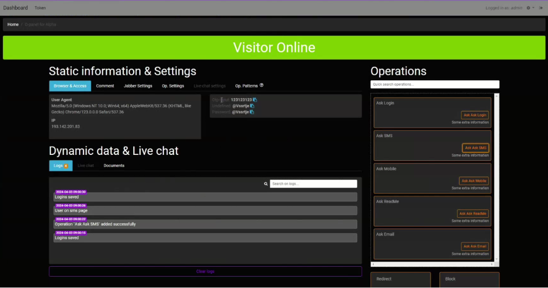 Функция живого чата, позволяющая взаимодействовать в режиме реального времени. ​​​​​Источник: Resecurity