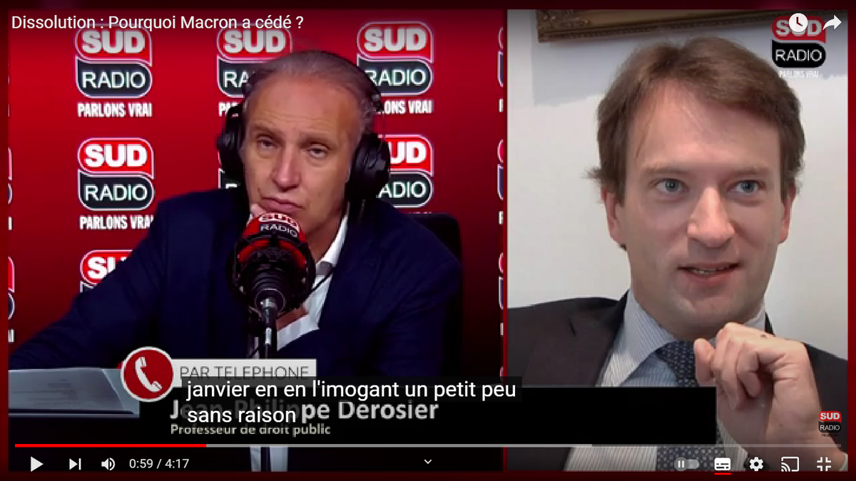 Jean-Philippe Desrosiers ist auf der rechten Seite. Screenshot vom YouTube-Kanal von SudRadio.