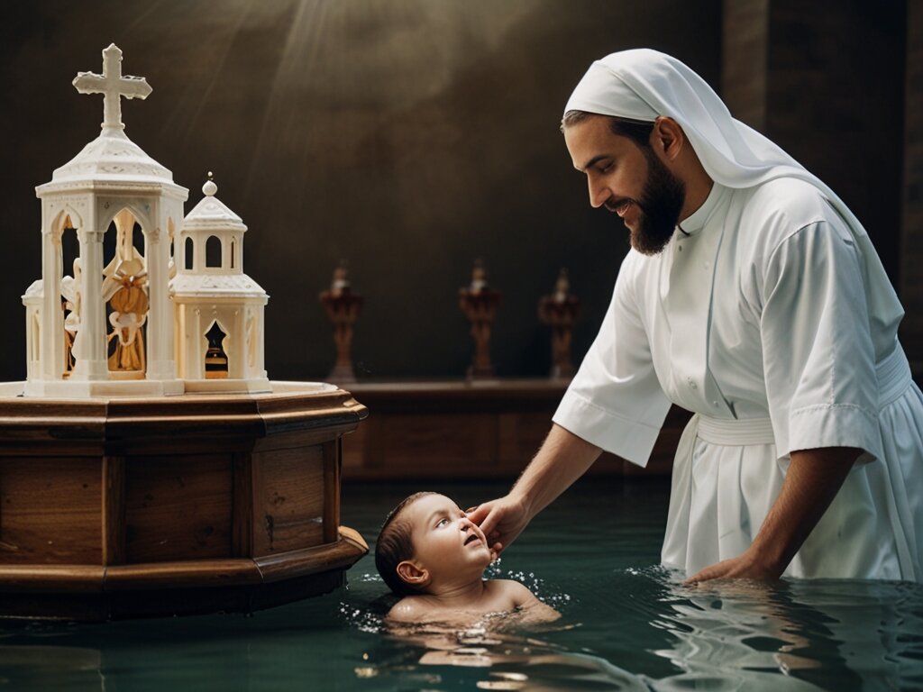 Изображение сгенерировано ИИ; Цитаты про крещение 