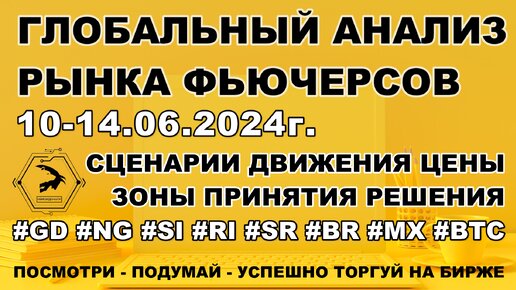 Еженедельный обзор рынка ФЬЮЧЕРСОВ. 10-14.06.24г. Trading. Прибыльная торговля на бирже.