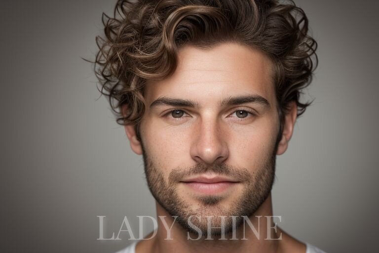 Мужская хим завивка в салоне красоты "Леди Shine"