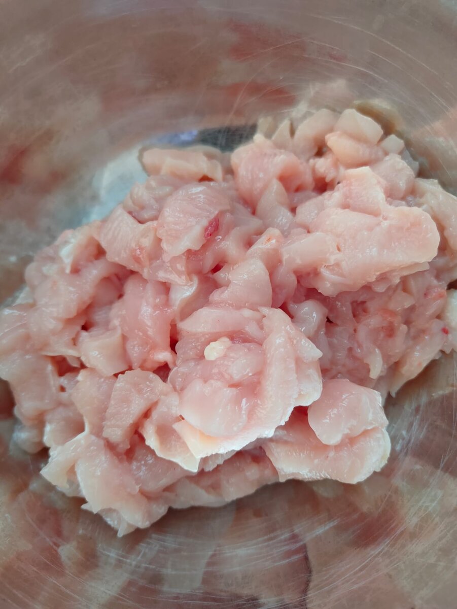 Нарубленное куриное филе, 2 шт.