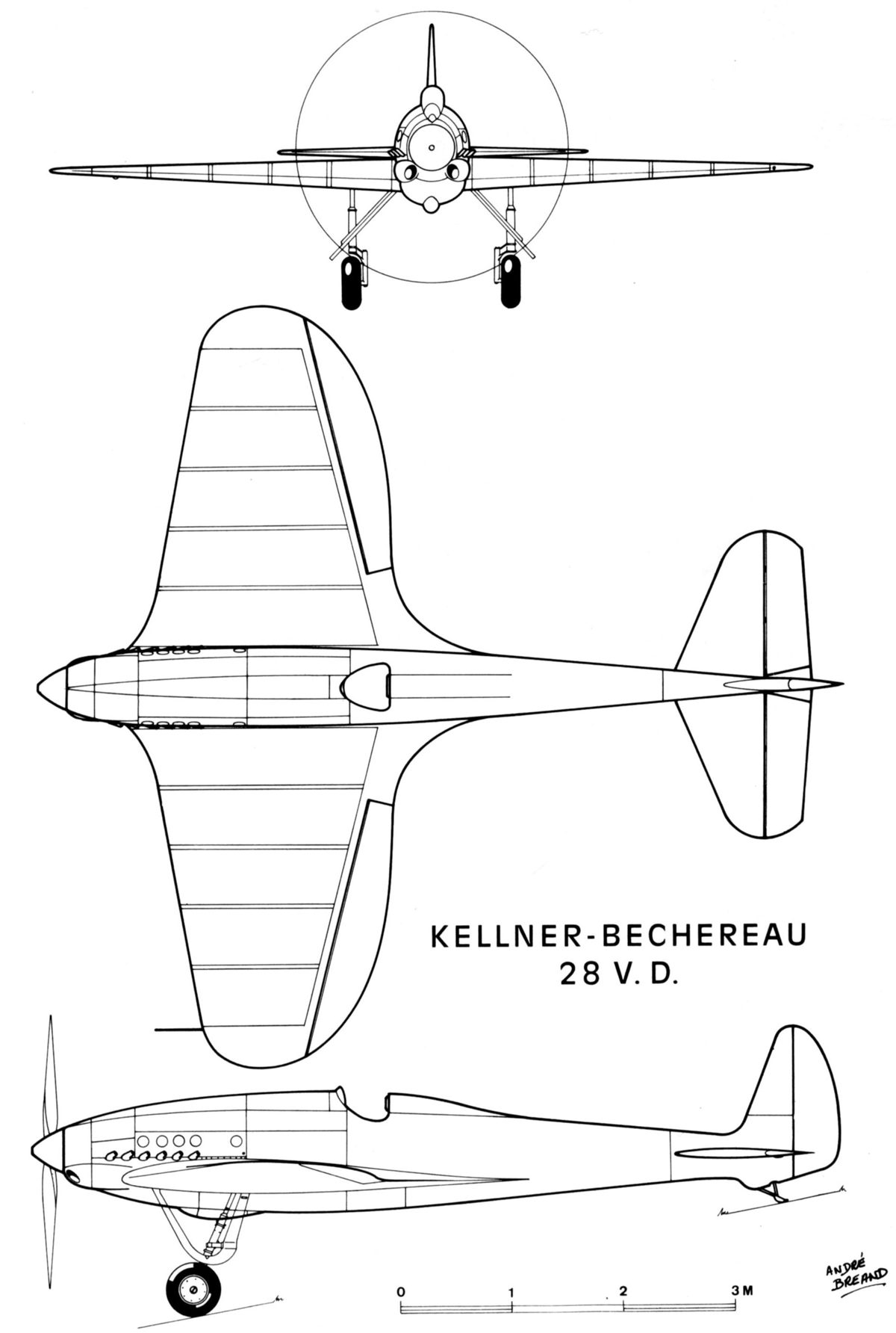  схема гоночного самолета Kellner-Béchereau 28VD