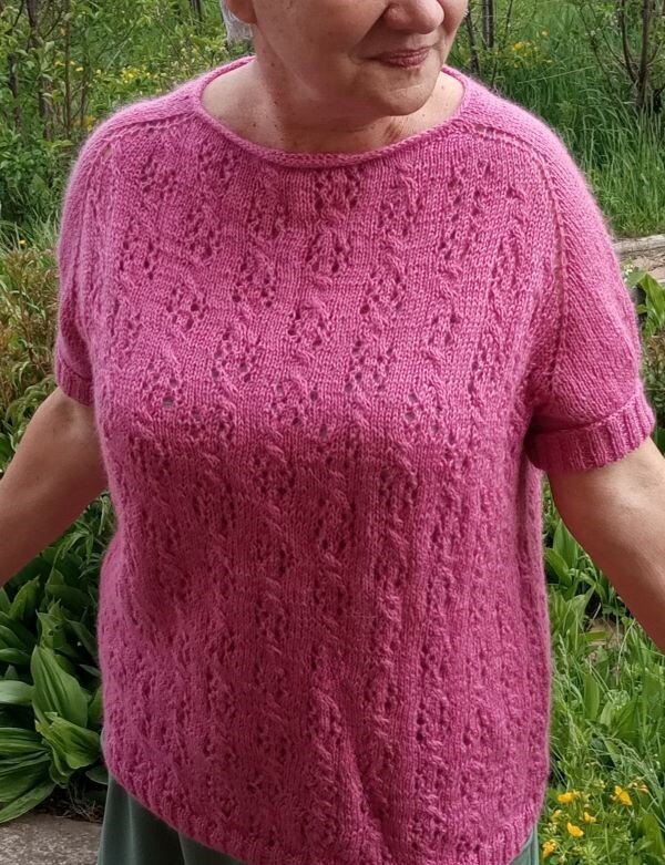 Фигурный реглан спицами.  Что придумала - то связала