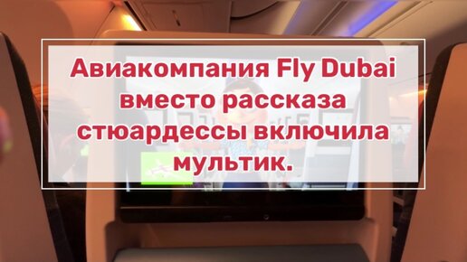 Авиакомпания Fly Dubai вместо рассказа стюардессы включила мультик