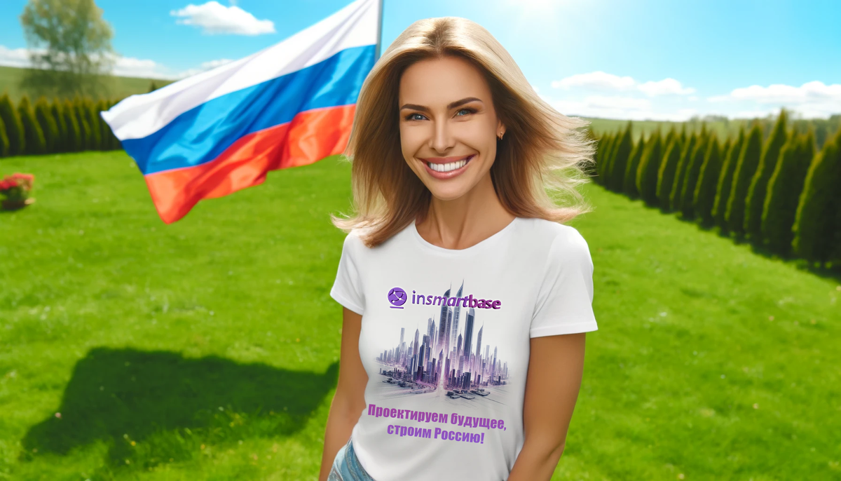 Участник 1 - Алёна, принт "Проектируем будущее, строим Россию" 