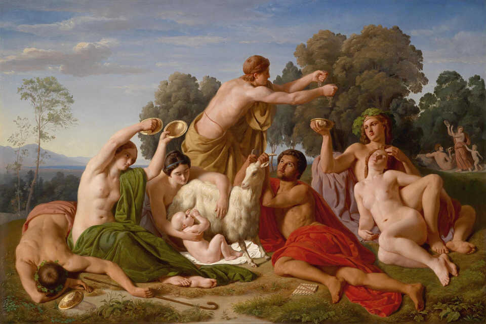 "Воспитание Зевса на горе Ида на Крите", Германн Штайнфурт.