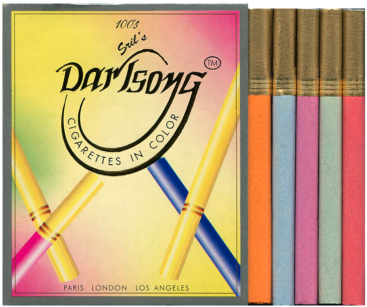 "Darlsong". 100 мм (сотки),. продано в США, 2000-е годы. 20 штук с фильтром в выдвижной коробке. Производитель - ?, Индия. Владелец торговой марки: "Maruti International".