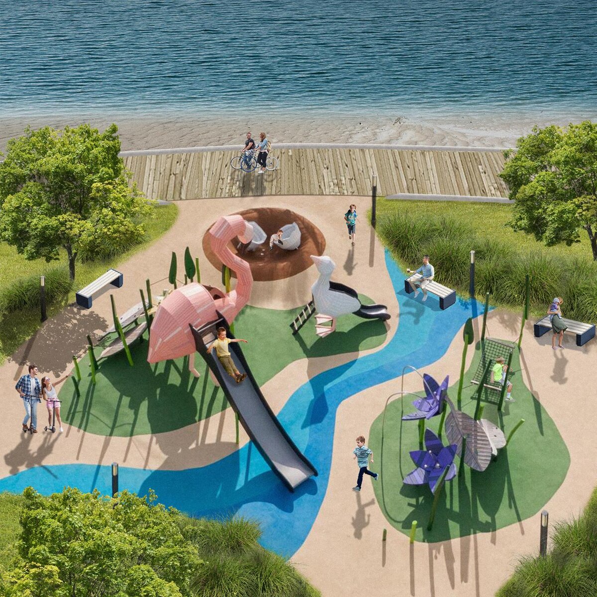 Детская игровая площадка Розовый Фламинго, производитель www.АрмияСпорта.рф