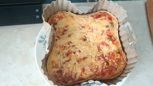 КИШ ИЗ ТОРТИЛЬИ С ТВОРОГОМ, ПОМИДОРАМИ И СЫРОМ😋