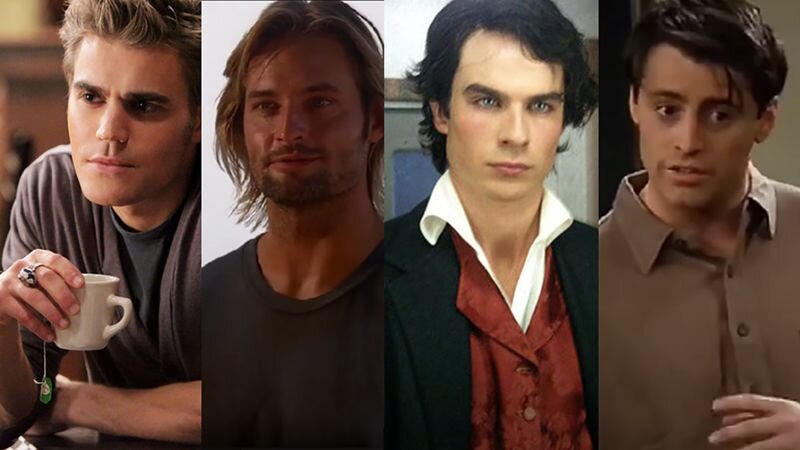    Пол Уэсли, Джош Холлоуэй, Иэн Сомерхолдер и Мэтт Леблан. Фото: кадры из сериалов «Дневники вампира», «Остаться в живых» и «Друзья»